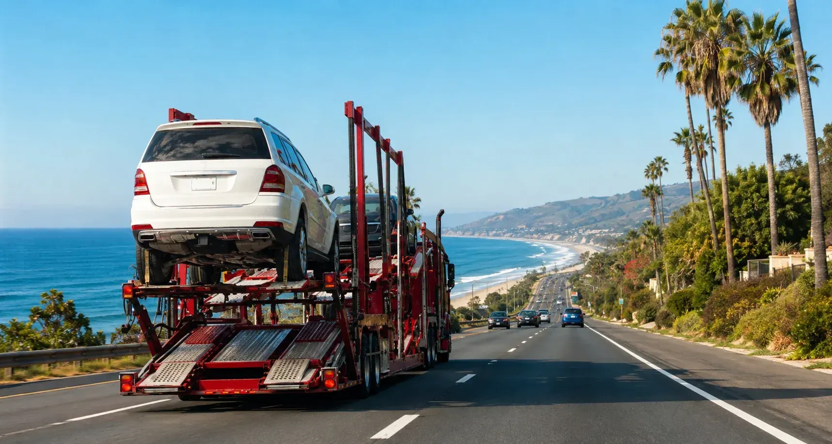 red-car-carrier-on-the-miami-highway
